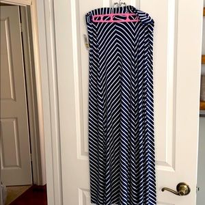Style & co navy and white striped maxi skirt